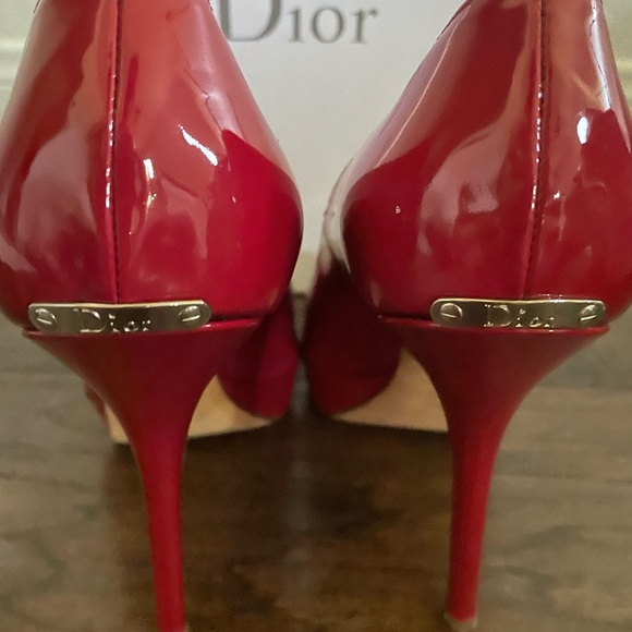 💎💎 COA Christian Dior Patent leather Red stiletto size 38.5 Made in Italy - Picture 5 of 9